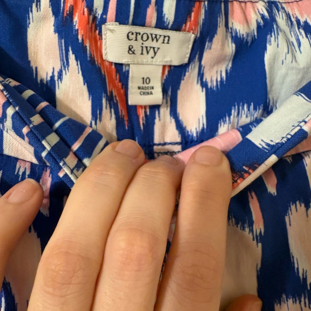 Crown and Ivy Blue and Coral Church Skirt - Picture 2 of 2